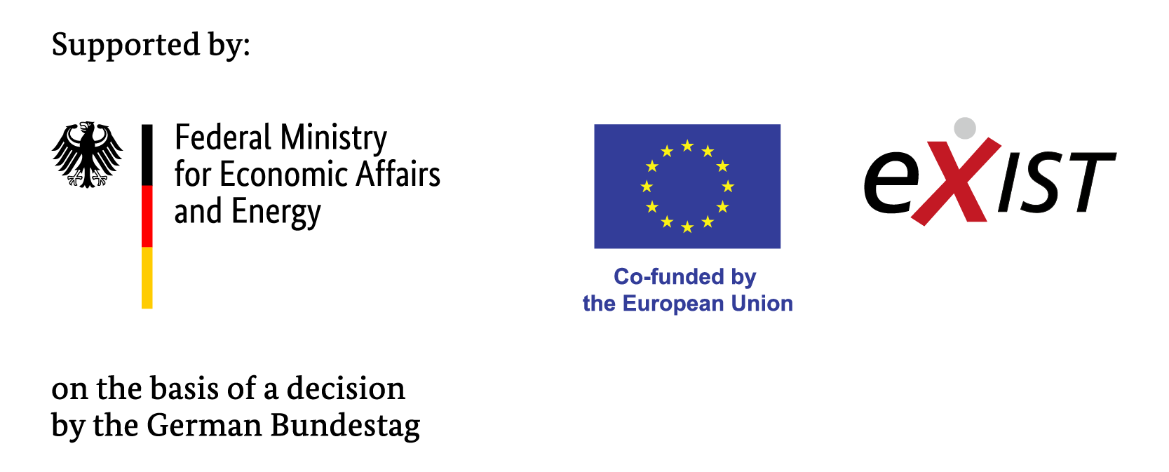 Supported by Federal Ministry for Economic Affairs and Energy, Co-funded by the European Union, eXist - on the basis of a decision by the German Bundestag